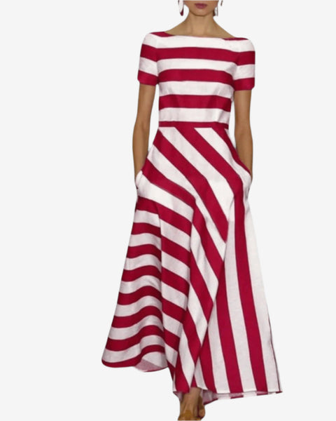 Elska™ Robe Rayée Élancée