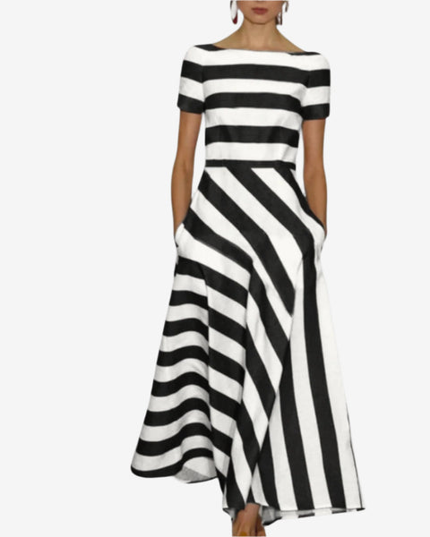 Elska™ Robe Rayée Élancée