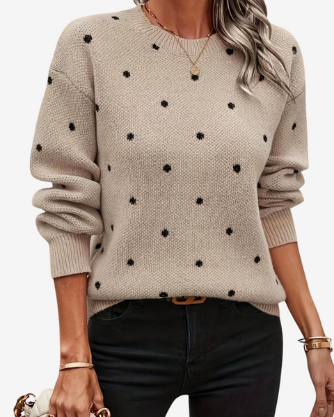Aveline™ Pull à Pois Élégant
