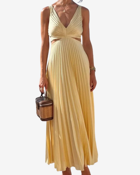 Vivienne™ Midi Plissée de Soirée Dos Nu