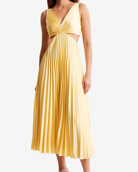 Vivienne™ Midi Plissée de Soirée Dos Nu