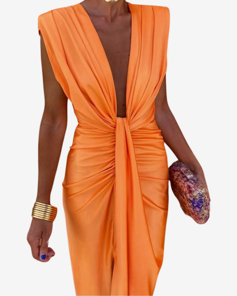 Assia™ Robe Midi Drapée