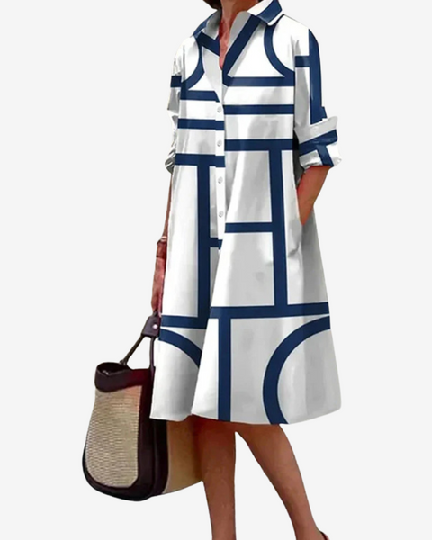 Esmée™ Robe-Chemise à Motifs Géo