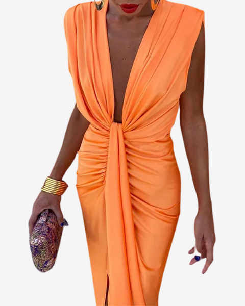 Assia™ Robe Midi Drapée