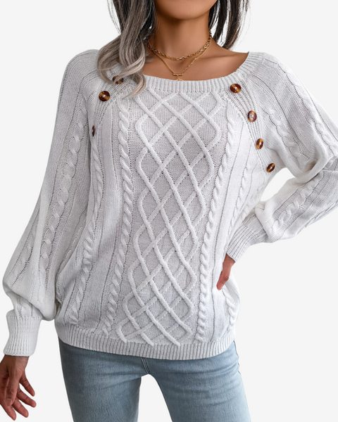 Meli™ Pull à Boutons Décoratifs