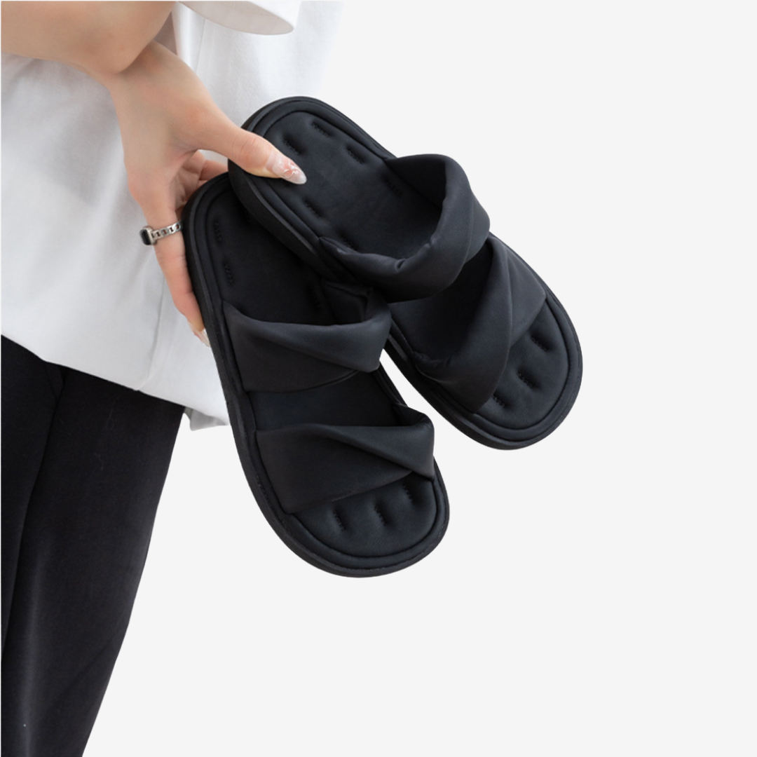 Adélaïde™ Sandales Plates en Cuir