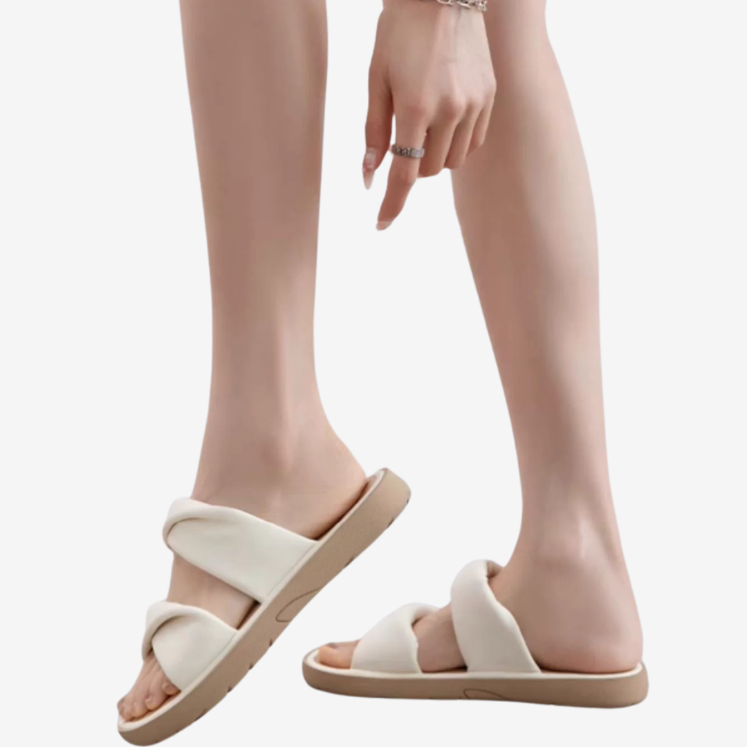 Adélaïde™ Sandales Plates en Cuir