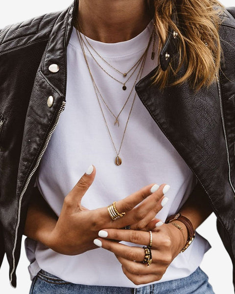 Michèle™ Veste Biker en Cuir