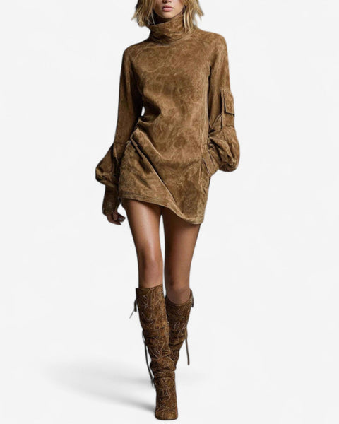 Tania™ Robe Mini à Col Montant