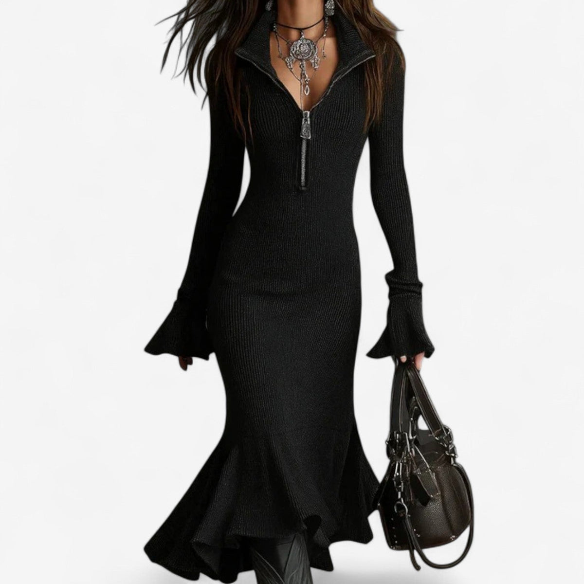 Maud™ Robe à Col Zippé