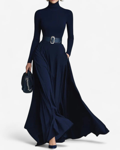 Yvelise™ Robe Maxi à Col Montant