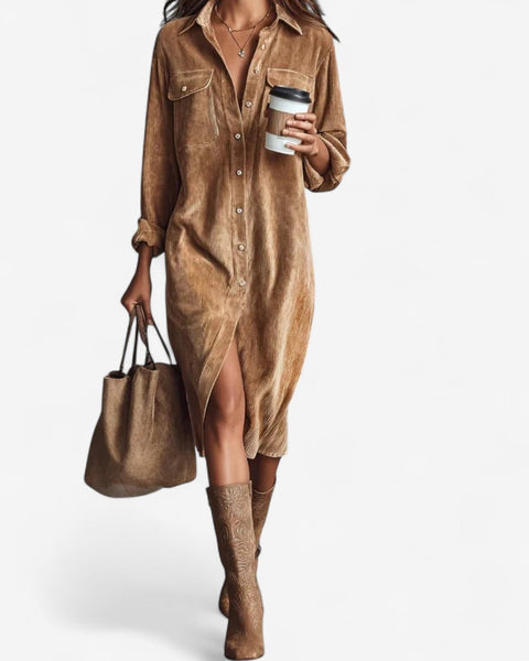 Anastacia™ Midi Ample en Velours Côtelé