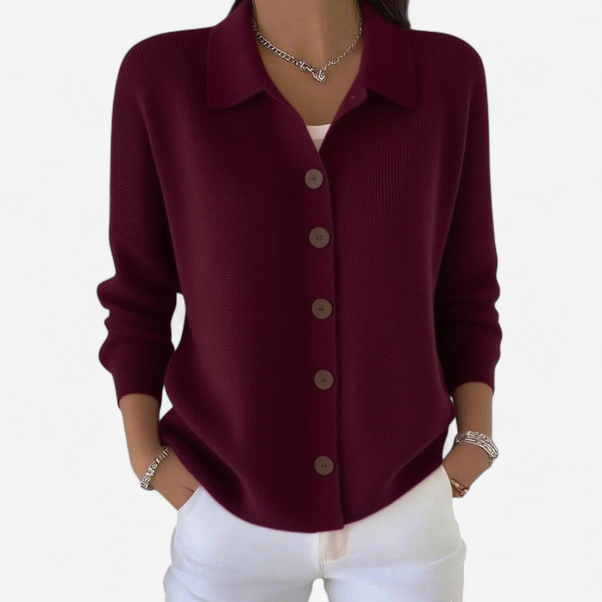 Adrienne™ Élégante Veste Boutonnée