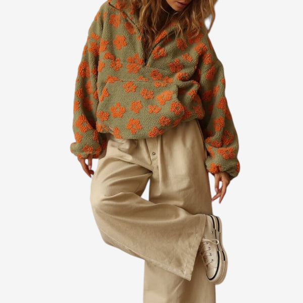 Emmanuelle™ Pull Polaire Fleuri