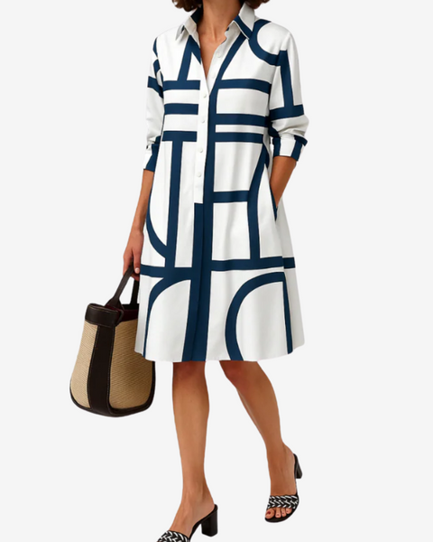 Esmée™ Robe-Chemise à Motifs Géo