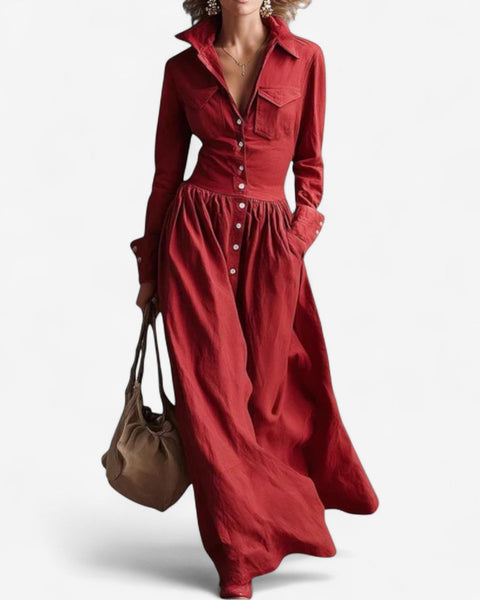 Janine™ Robe Boutonnée Élégante