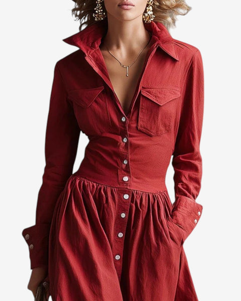 Janine™ Robe Boutonnée Élégante