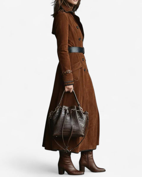 Nathaly™ Trench Élégant en Suédine